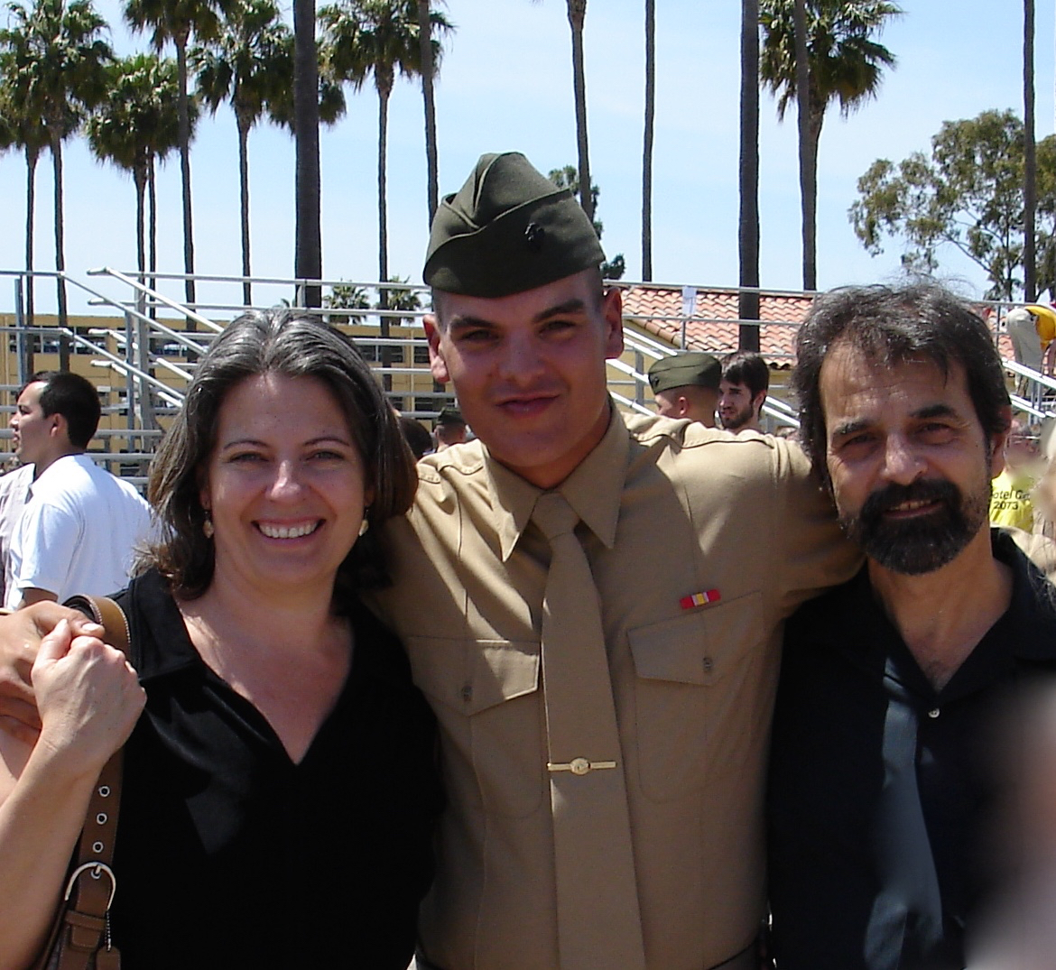 Jane Whitfield and her husband, Salvatore Abbate, with their son, Matthew Abbate after his graduation from Marine Corps recruit training. (Photo courtesy of Jane Whitfield)